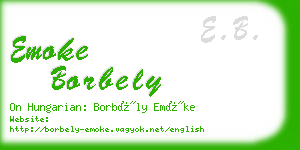 emoke borbely business card